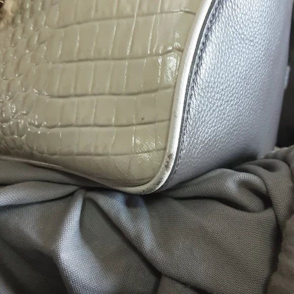 BRAHMIN HUDSON CREAM/GRAY SATCHEL - Picture 12 of 13